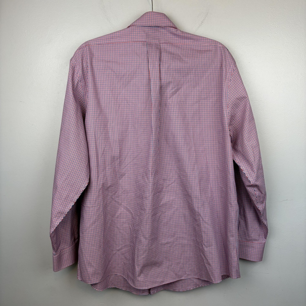 Brooks Brothers Shirts Mens 17 34/35 17-4/5 Blue Red Non Iron Cotton Dress Lot - Picture 3 of 13